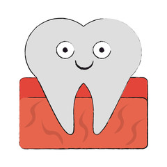 Tooth dental symbol cartoon smiling vector illustration graphic design