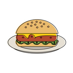 Hamburger fast food icon vector illustration graphic design