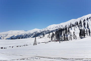 Fototapeta na wymiar Gulmarg Mountain, Kashmir, India