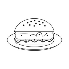 Hamburger fast food icon vector illustration graphic design