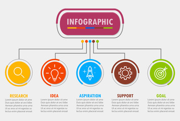 Presentation business infographics with 5 option