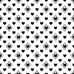 Heart black seamless pattern