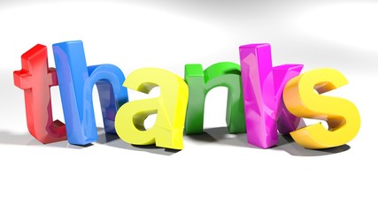 Colorful thanks - 3D rendering
