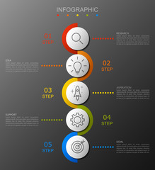 Infographic option banner with of 5 step 