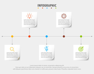 Infographic paper modern fashion of five options