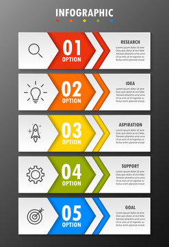 Infographic modern fashion of five options