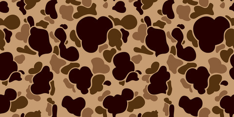 Camouflage Seamless Pattern vector military soldier Duck Hunter isolated wallpaper background Brown