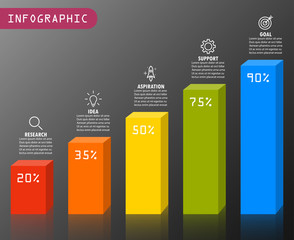 Infographic elements in modern fashion with bar chart