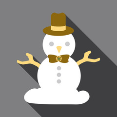 Flat Icon with shadow snowman