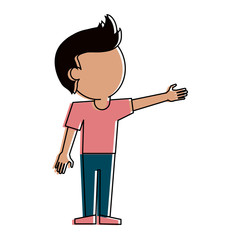 Young man cartoon icon vector illustration graphic design