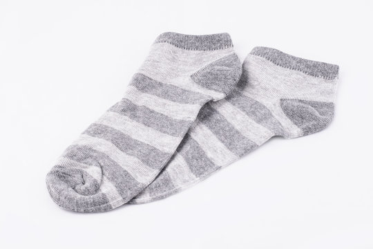 Isolated pair of socks on white background