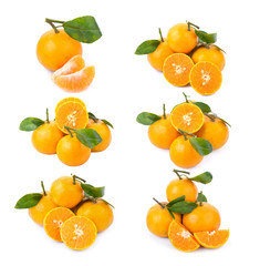 Fresh orange on white background