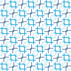 Square abstract blue seamless pattern