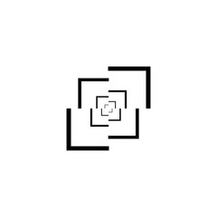 Square abstract black sign on white background
