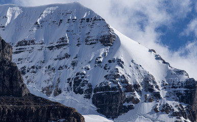 close up view of glacier in the Canadian Rockies