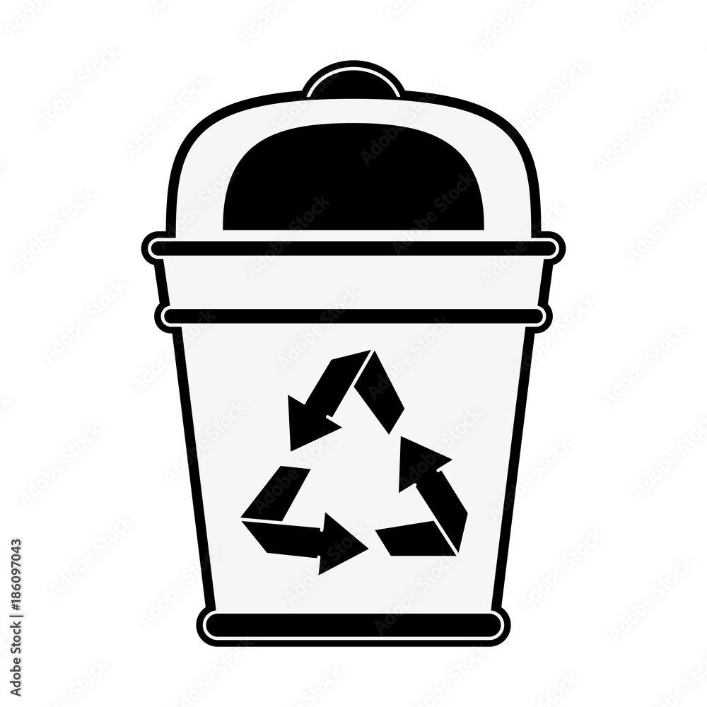 Poster recycle trash can icon vector illustration graphic design