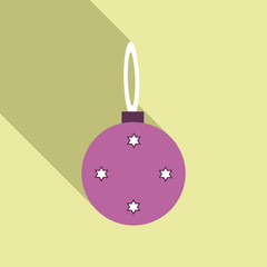 Flat Icon with shadow christmas ball