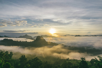 Sunrise at Baan Jabo in thailand in thailand