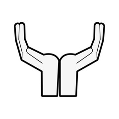 Hands holding something icon vector illustration graphic design