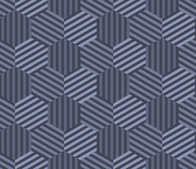 Concept gray seamless geometry pattern with line and hexagon. Seamless geometric motif for header, poster, background, fabric.