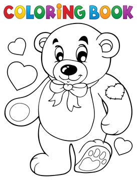 Coloring book teddy bear theme 1