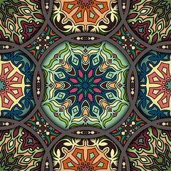 Seamless pattern. Vintage decorative elements. Hand drawn background. Islam, Arabic, Indian, ottoman motifs. Perfect for printing on fabric or paper.