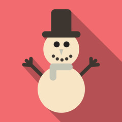 Snowman vector illustration with blue hat