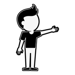 Young man cartoon icon vector illustration graphic design