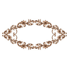 Classical baroque ornament vector 