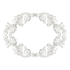 Classical baroque ornament vector 