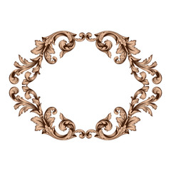 Classical baroque ornament vector 