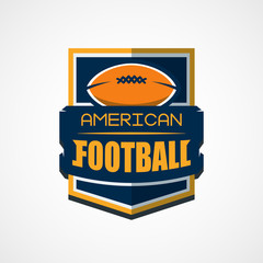 American Football Logo Template. Vector College Logos Illustration