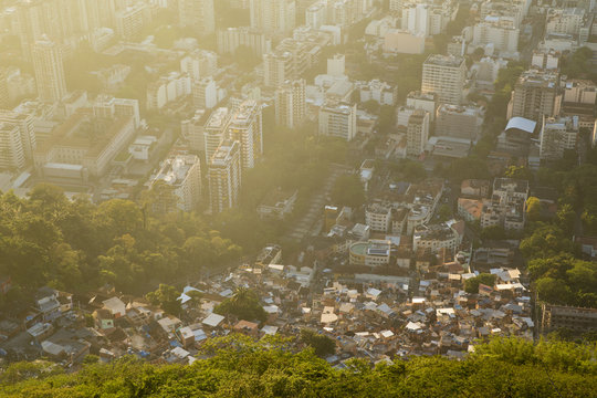 Inequality - Contrast Between Poor And Rich In Rio De Janeiro, Brazil