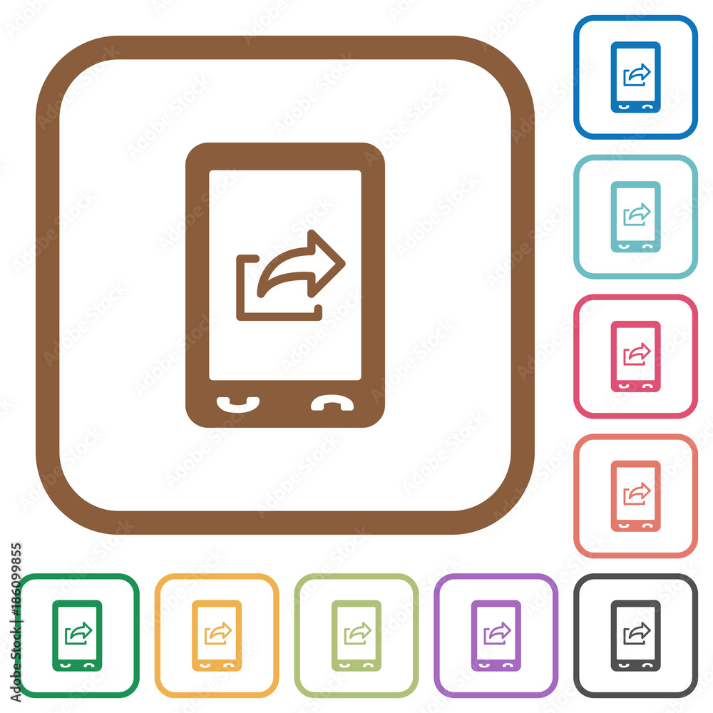 Poster mobile export data simple icons