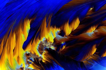 Microscope image of crystallized painkiller paracetamol