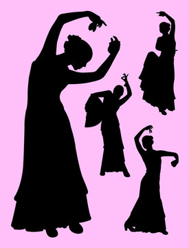 Flamenco dancer silhouette. Good use for symbol, logo, web icon, mascot, sign, or any design you want.
