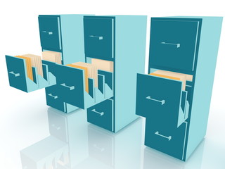 Office furniture with documents