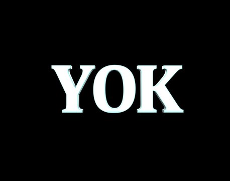 YOK, Kısaltmalar, Tipografik Beyaz Işıklı 3D &Ccedil;alışması