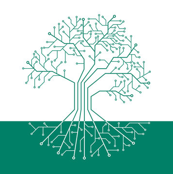 Printed circuit like tree with root