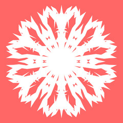 White snowflake for your New Year design. Snowflake for posters, cards, invitation design