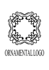 Vintage ornamental emblem. Luxury elegant ornament. Flourished logo. Element for brochures. Template for design. Vector illustration