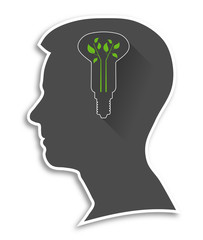 Boy silhouette, the concept of ecological thinking