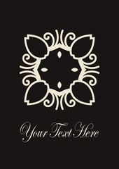 Retro ornamental logo. Flourished ornate emblem. Luxury elegant ornament. Vintage element. Template for design. Vector illustration