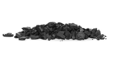 Coal pile isolated on white background