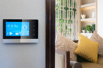 smart screen with smart home and modern living room