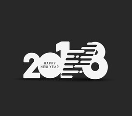 Happy new year 2018 Text Design Vector illustration