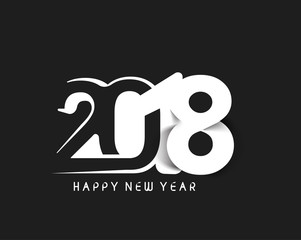 Happy new year 2018 Text Design Vector illustration