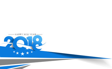 Happy new year 2018 Text Design Vector illustration