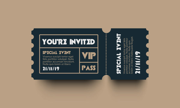 You Are Invited VIP Pass Party Entry Ticket Design