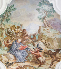 Fresco in St Mang Basilica in Fussen, Bavaria, Germany